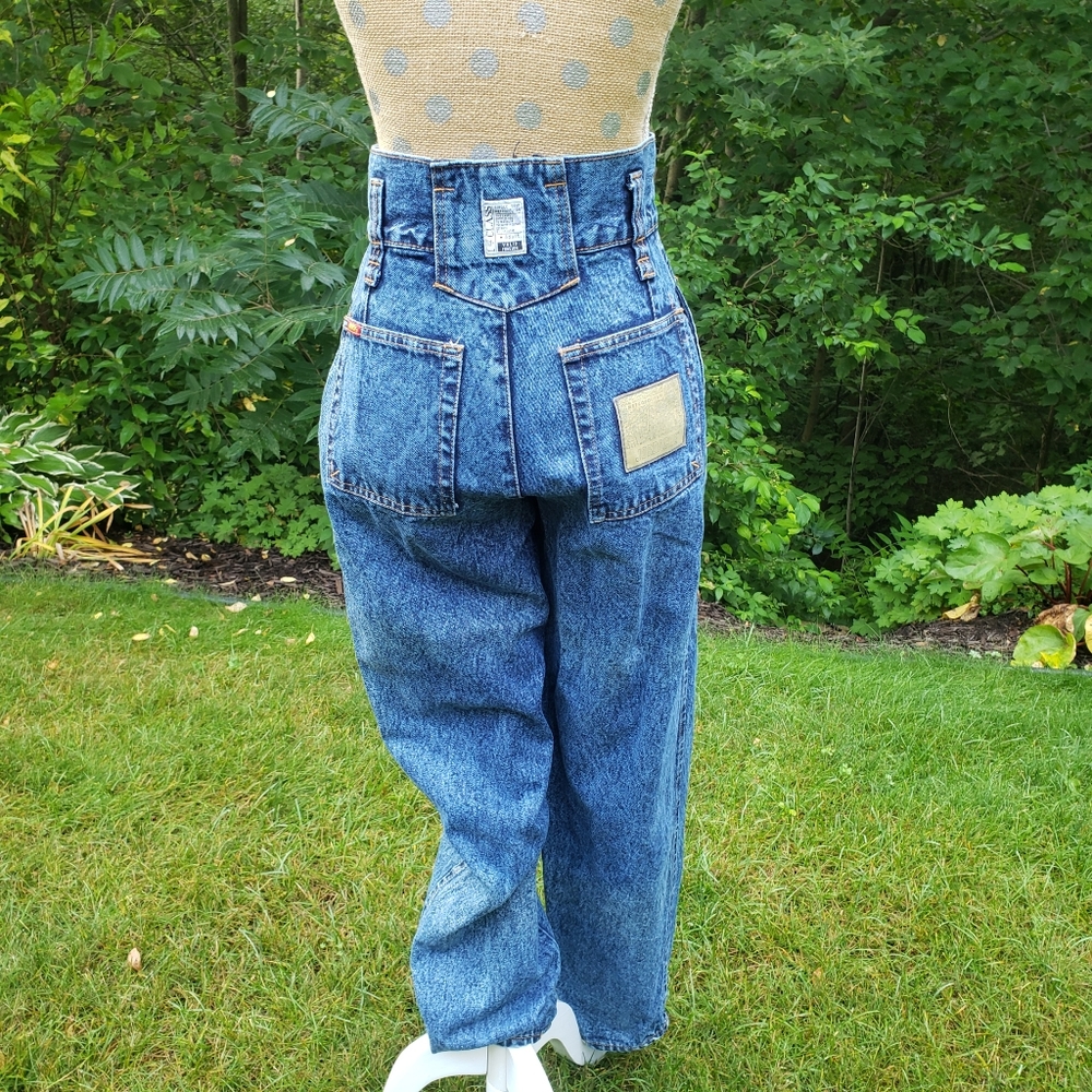 Vintage Jordache 24" waist high rise pleated jeans Barrel Leg - Picture 5 of 16